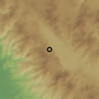 Shaded relief of the 60 km around Sungaipenuh, drawn from the GMTED2010 grid