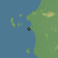 Shaded relief of the 60 km around Sungairaya, drawn from the GMTED2010 grid