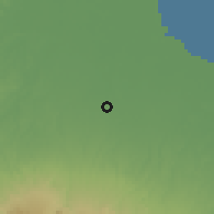 Shaded relief of the 60 km around Sunggal, drawn from the GMTED2010 grid