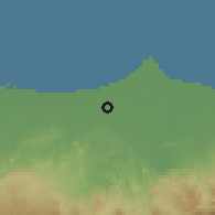 Shaded relief of the 60 km around Taman, drawn from the GMTED2010 grid