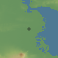 Shaded relief of the 60 km around Taman, drawn from the GMTED2010 grid