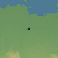 Shaded relief of the 60 km around Tangerang Selatan, drawn from the GMTED2010 grid