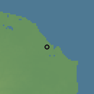 Shaded relief of the 60 km around Tanjung Balai, drawn from the GMTED2010 grid