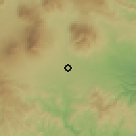 Shaded relief of the 60 km around Tasikmalaya, drawn from the GMTED2010 grid