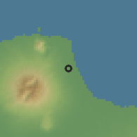 Shaded relief of the 60 km around Tayu, drawn from the GMTED2010 grid