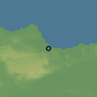 Shaded relief of the 60 km around Tuban, drawn from the GMTED2010 grid