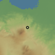 Shaded relief of the 60 km around Ungaran, drawn from the GMTED2010 grid