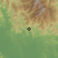 Shaded relief of the 60 km around Watang Sawitto, drawn from the GMTED2010 grid