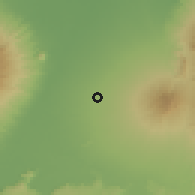 Shaded relief of the 60 km around Wates, drawn from the GMTED2010 grid