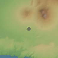 Shaded relief of the 60 km around Wlingi, drawn from the GMTED2010 grid