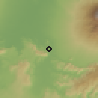 Shaded relief of the 60 km around Wonogiri, drawn from the GMTED2010 grid