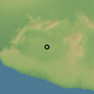 Shaded relief of the 60 km around Wonosari, drawn from the GMTED2010 grid
