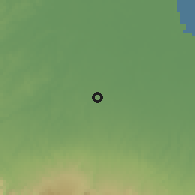 Shaded relief of the 60 km around Binjai, drawn from the GMTED2010 grid