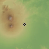 Shaded relief of the 60 km around Boyolali, drawn from the GMTED2010 grid