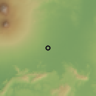 Shaded relief of the 60 km around Ceper, drawn from the GMTED2010 grid