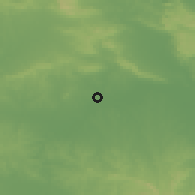 Shaded relief of the 60 km around Cepu, drawn from the GMTED2010 grid