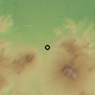 Shaded relief of the 60 km around Ciawi, drawn from the GMTED2010 grid