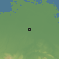 Shaded relief of the 60 km around Cikarang, drawn from the GMTED2010 grid