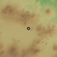 Shaded relief of the 60 km around Cikeruh, drawn from the GMTED2010 grid