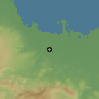 Shaded relief of the 60 km around Ciledug, drawn from the GMTED2010 grid