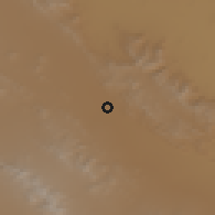 Shaded relief of the 56 km around Ābādeh, drawn from the GMTED2010 grid