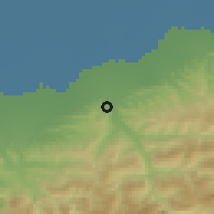 Shaded relief of the 54 km around Bālā Dezā, drawn from the GMTED2010 grid