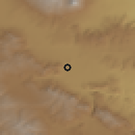 Shaded relief of the 53 km around Bāzargān, drawn from the GMTED2010 grid