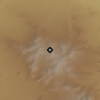 Shaded relief of the 55 km around Borf Anbār, drawn from the GMTED2010 grid