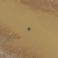 Shaded relief of the 54 km around Chenārān, drawn from the GMTED2010 grid