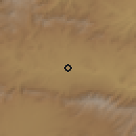 Shaded relief of the 54 km around Ahar, drawn from the GMTED2010 grid