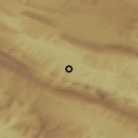 Shaded relief of the 55 km around Darreh Shahr, drawn from the GMTED2010 grid