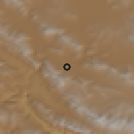 Shaded relief of the 56 km around Dast-e Nā, drawn from the GMTED2010 grid