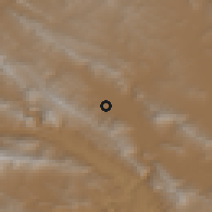 Shaded relief of the 56 km around Deh Cheshmeh, drawn from the GMTED2010 grid