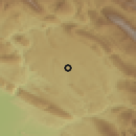 Shaded relief of the 56 km around Deh Dasht, drawn from the GMTED2010 grid