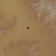 Shaded relief of the 55 km around Delījān, drawn from the GMTED2010 grid