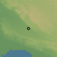 Shaded relief of the 56 km around Dervīshābād, drawn from the GMTED2010 grid
