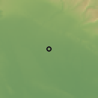 Shaded relief of the 56 km around Dez Āb, drawn from the GMTED2010 grid
