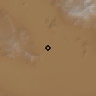 Shaded relief of the 56 km around Ekhteyārābād, drawn from the GMTED2010 grid