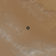 Shaded relief of the 56 km around Eqlīd, drawn from the GMTED2010 grid
