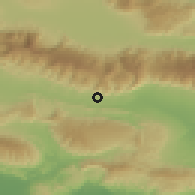 Shaded relief of the 57 km around Eslāmābād, drawn from the GMTED2010 grid