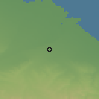 Shaded relief of the 53 km around Ajīrlū, drawn from the GMTED2010 grid