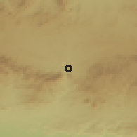 Shaded relief of the 57 km around Fannūj, drawn from the GMTED2010 grid