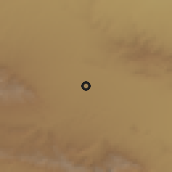 Shaded relief of the 55 km around Farīmān, drawn from the GMTED2010 grid