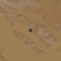 Shaded relief of the 56 km around Fārūq, drawn from the GMTED2010 grid