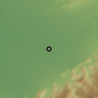 Shaded relief of the 54 km around Gadamābād, drawn from the GMTED2010 grid