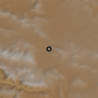 Shaded relief of the 56 km around Gandomān, drawn from the GMTED2010 grid