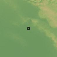 Shaded relief of the 56 km around Gāvmīshābād, drawn from the GMTED2010 grid