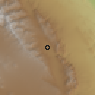 Shaded relief of the 56 km around Golbāf, drawn from the GMTED2010 grid