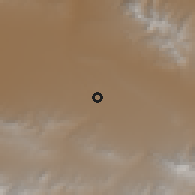Shaded relief of the 56 km around Golzār, drawn from the GMTED2010 grid