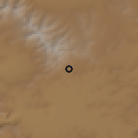 Shaded relief of the 55 km around 'Alīābād-e Damaq, drawn from the GMTED2010 grid